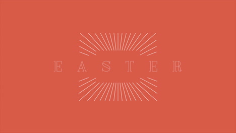 happy easter with retro lines on fashion red gradient