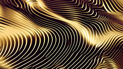 golden wavy lines creating abstract pattern animation