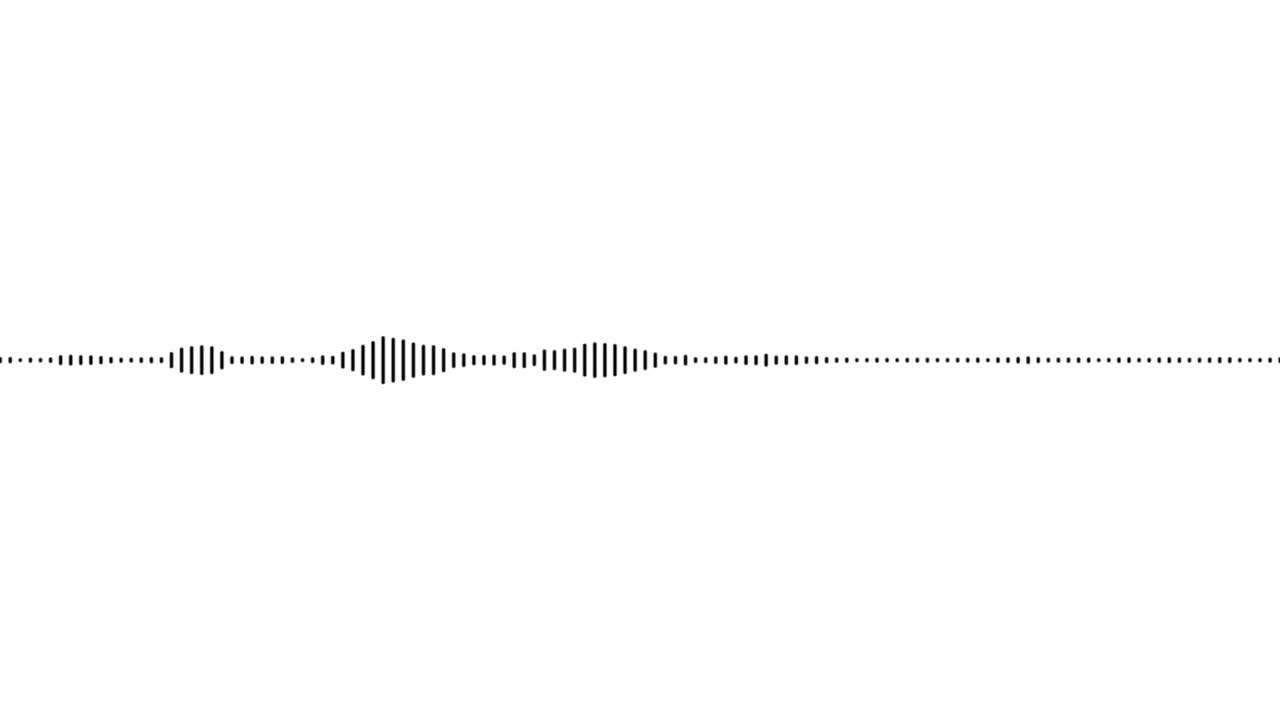 una simple animación de ecualizador de forma de onda de audio en blanco y negro
