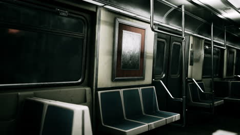 empty metal subway train in urban chicago