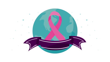breast cancer ribbon campaign animation