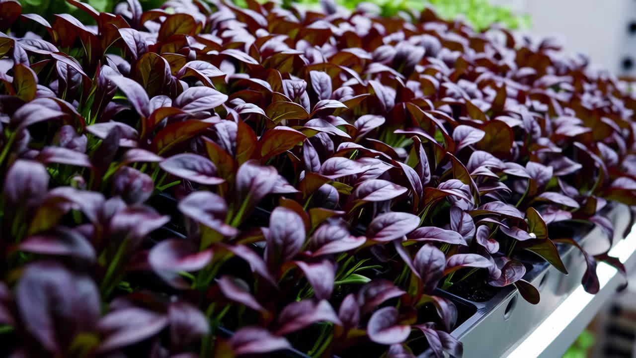 Close-up of Sprouting Vegetables in Various Growing Systems