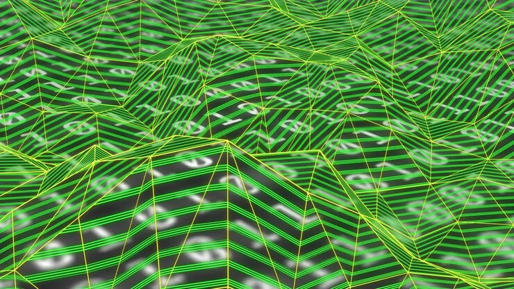 Animation of shapes moving over binary coding