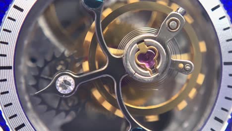 close-up of a watch tourbillion movement