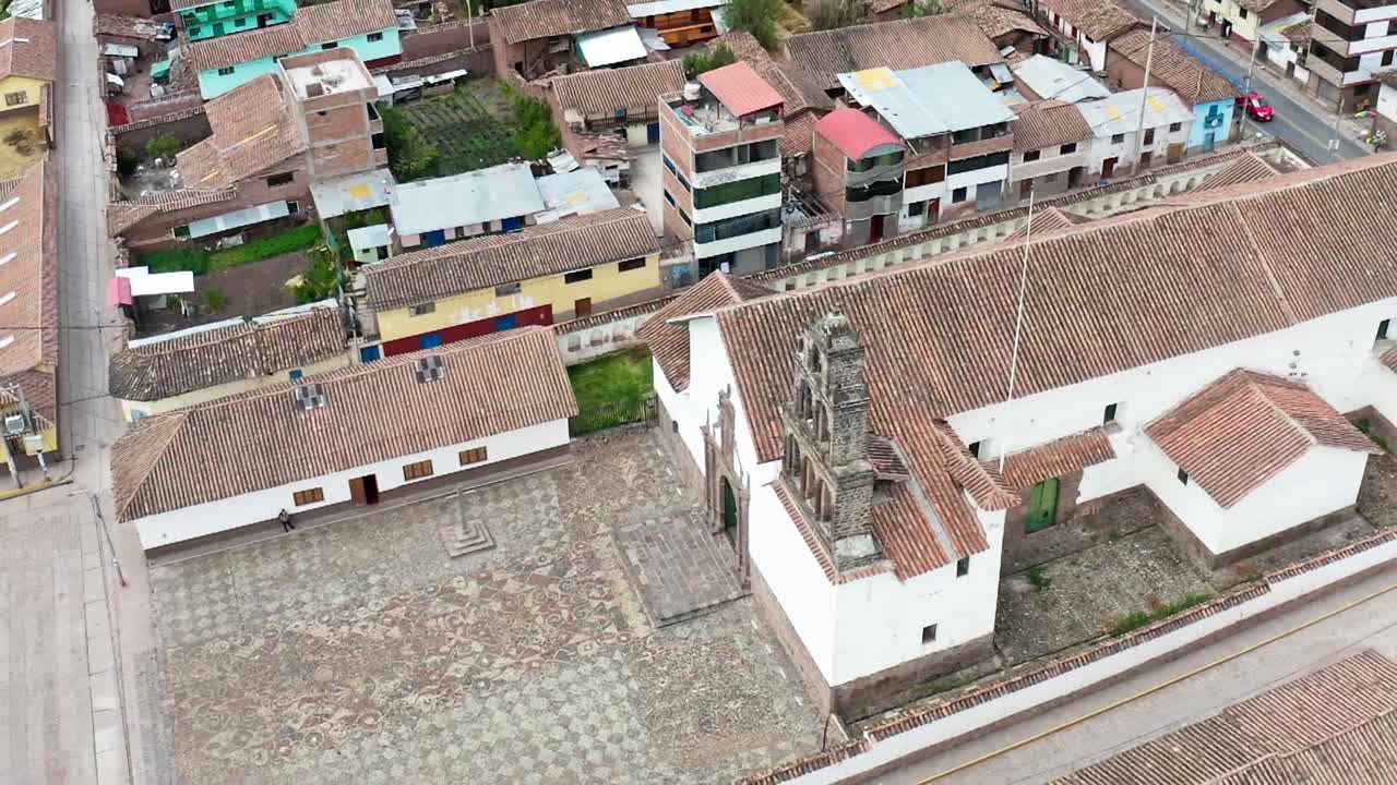 San pedro apóstol church in andahuaylillas, cusco, peru, aerial view