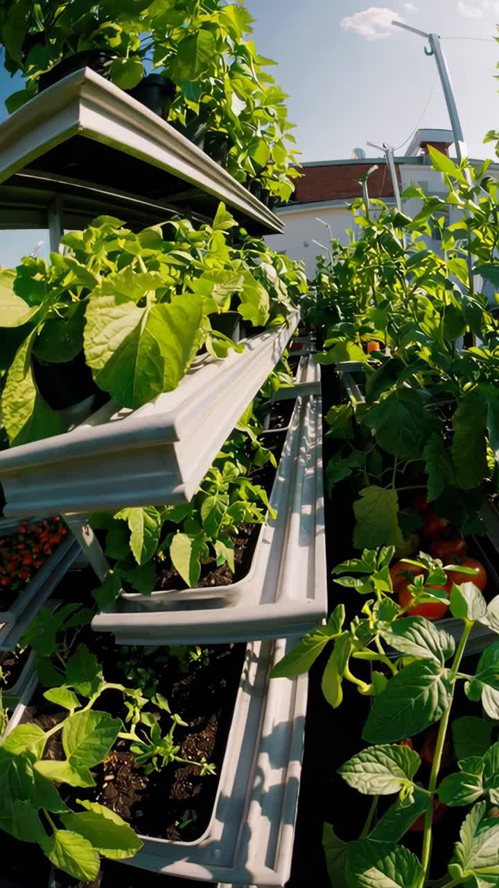 Rooftop Urban Garden with Vegetables