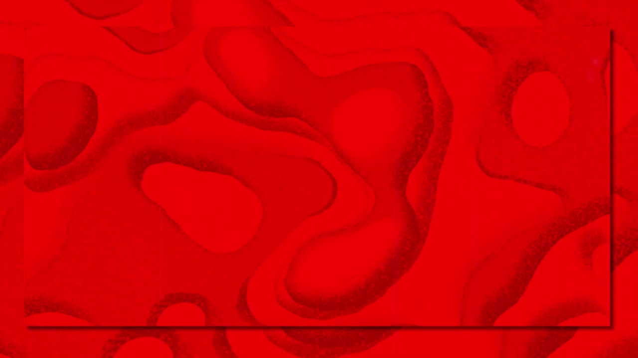 어려움을 겪고 있는 파란색, 빨간색, 노란색 인쇄 색판 위에 흐르는 액체 잉크의 애니메이션