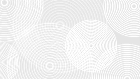 animación de video de anillos blancos y grises abstractos