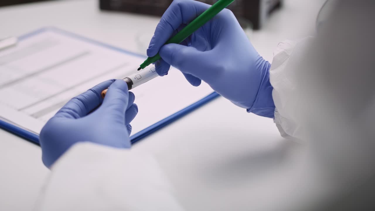 video de una prueba médica positiva de coronavirus