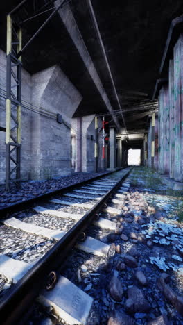 abandoned train tracks underpass