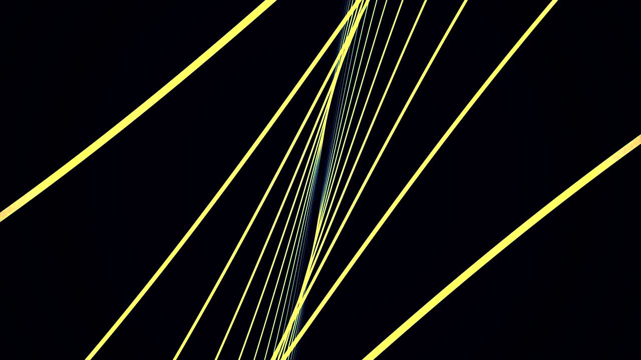 멋진 추상적이고 미래주의적인 다채로운 선을 가진 루프 가능한 배경. 다채로운 추상적인 파동적인 줄무 줄무 vj 루프 배경. 검은 배경에 천천히 회전하는 밝은 희미한 빛의 선.