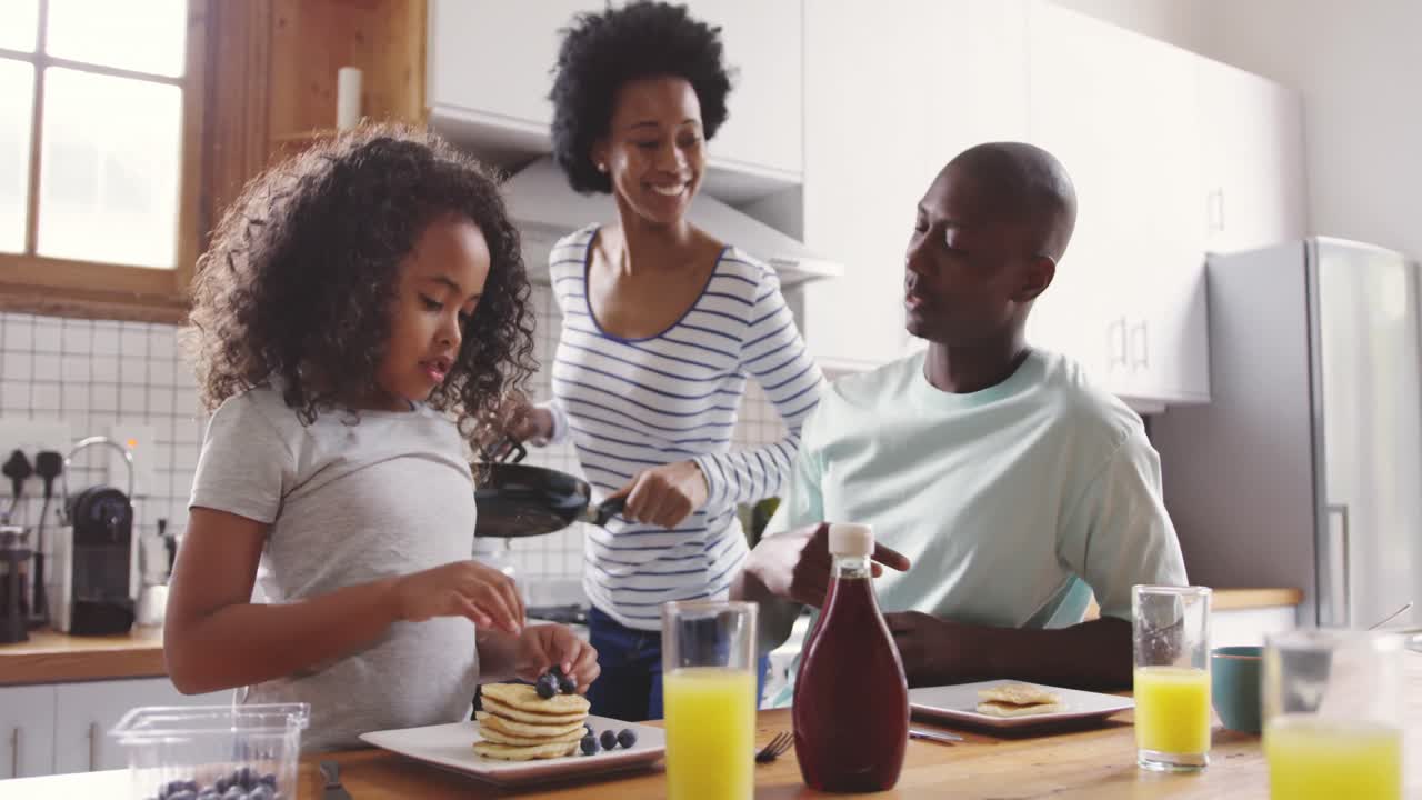 Family spending time at home together