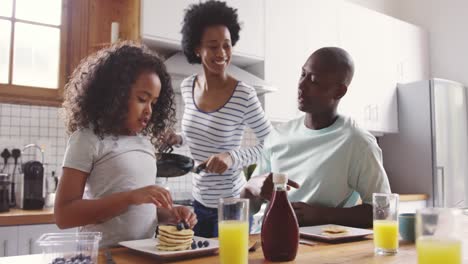 family spending time at home together