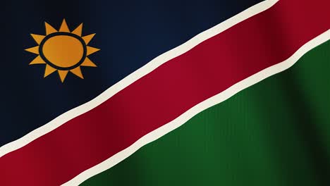 animación de la bandera de namibia. pantalla completa. símbolo del país