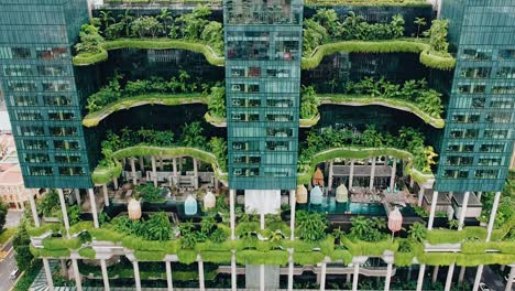 aerial view of the park royal hotel on pickering, china town, singapore