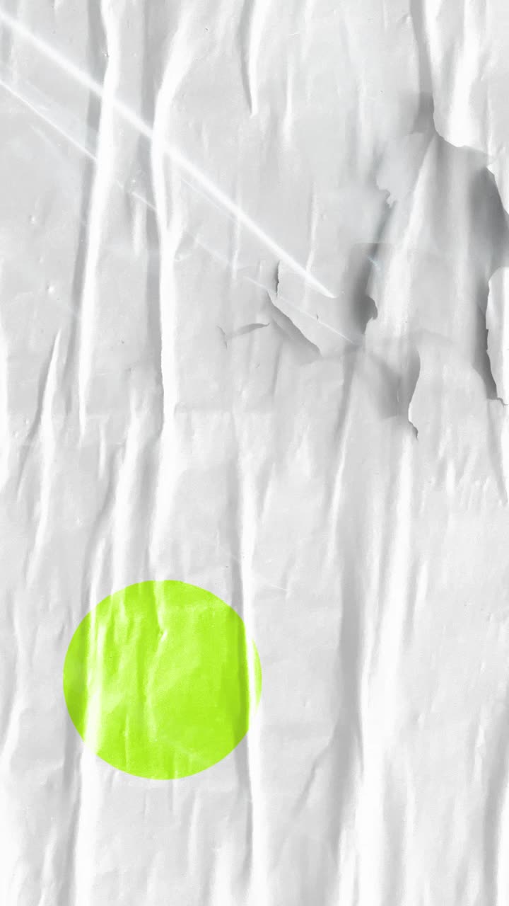 Dynamic White Crumpled Texture with Neon Green Geometric Animation