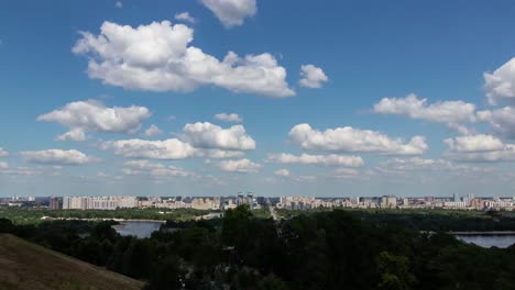 sunny day timelapse with rolling clouds in kyiv, ukraine