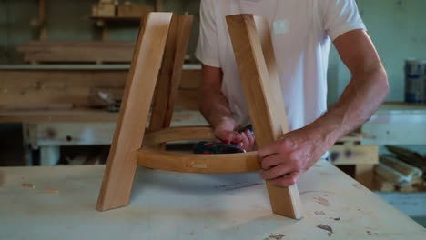 assembling a wooden chair