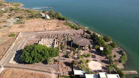 Aerial-footage-of-the-ancient-ruins-of-Caperneum-in-Israel