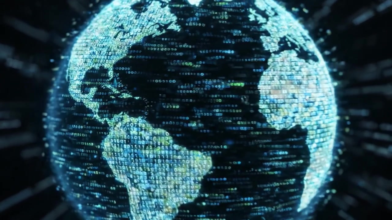 A Dynamic Digital Representation of Earth Surrounded by Streams of Data, Illustrating the Interconnectivity and Complexity of Our Planet Through Technology