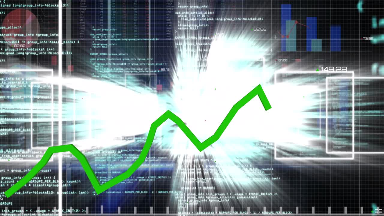 animación del procesamiento de datos sobre las luces