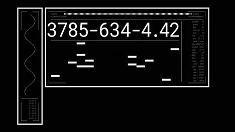animación del procesamiento de datos sobre un fondo negro