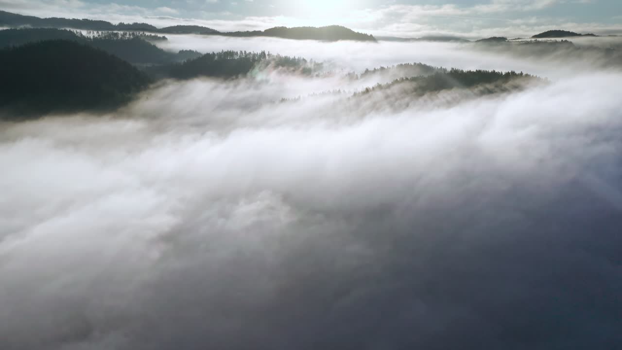 태양이 수평선에 떠오르고 있다