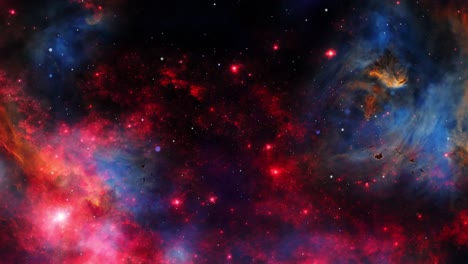 vuelo espacial a la nebulosa roja en el universo profundo, universo 4k