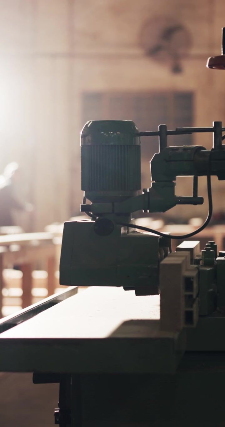 Industrial Woodworking Machine in a Professional Carpentry Workshop