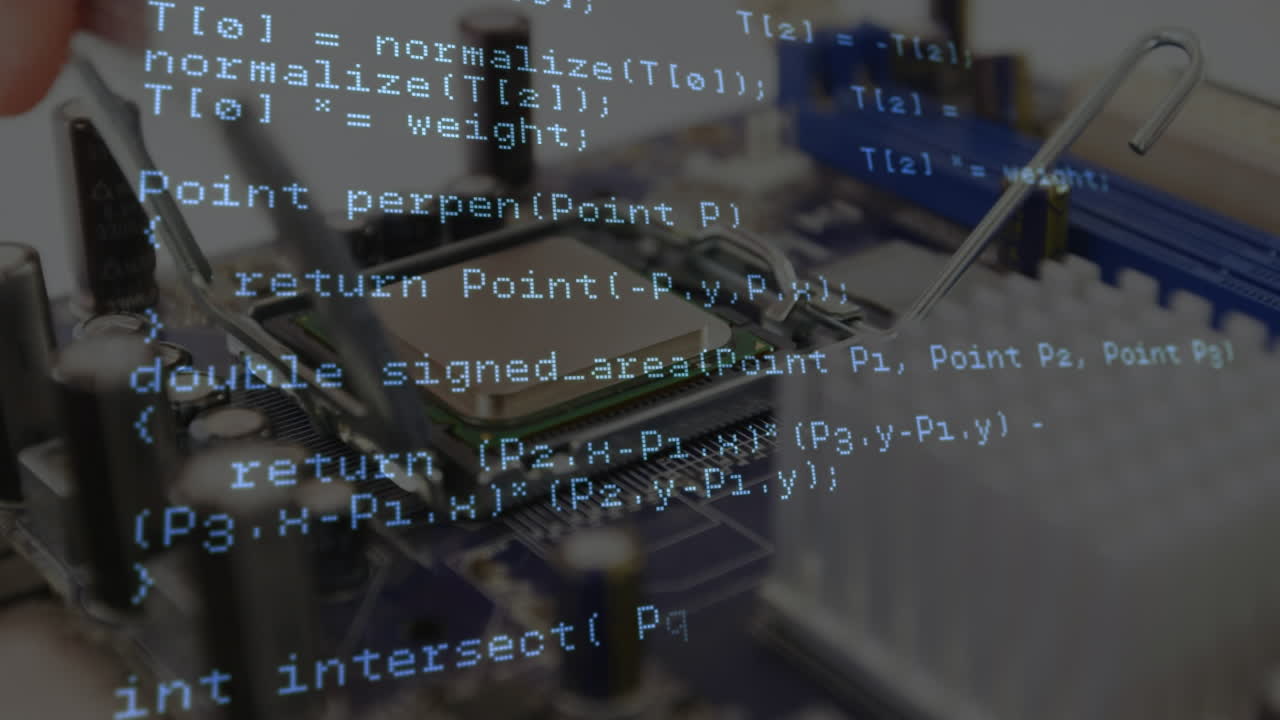 작업장에서 손으로 수리하는 것보다 데이터 처리의 애니메이션