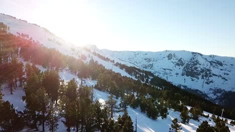 Pista-De-Esquí-Filmada-Con-Un-Dron,-Bonascre-Francia