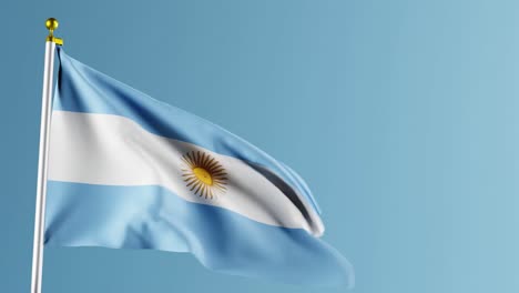 Ondeando-La-Bandera-Argentina-En-América-Del-Sur-Contra-El-Fondo-Azul