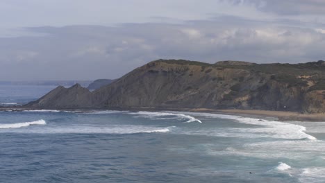 dramatic coastal landscape with crashing waves