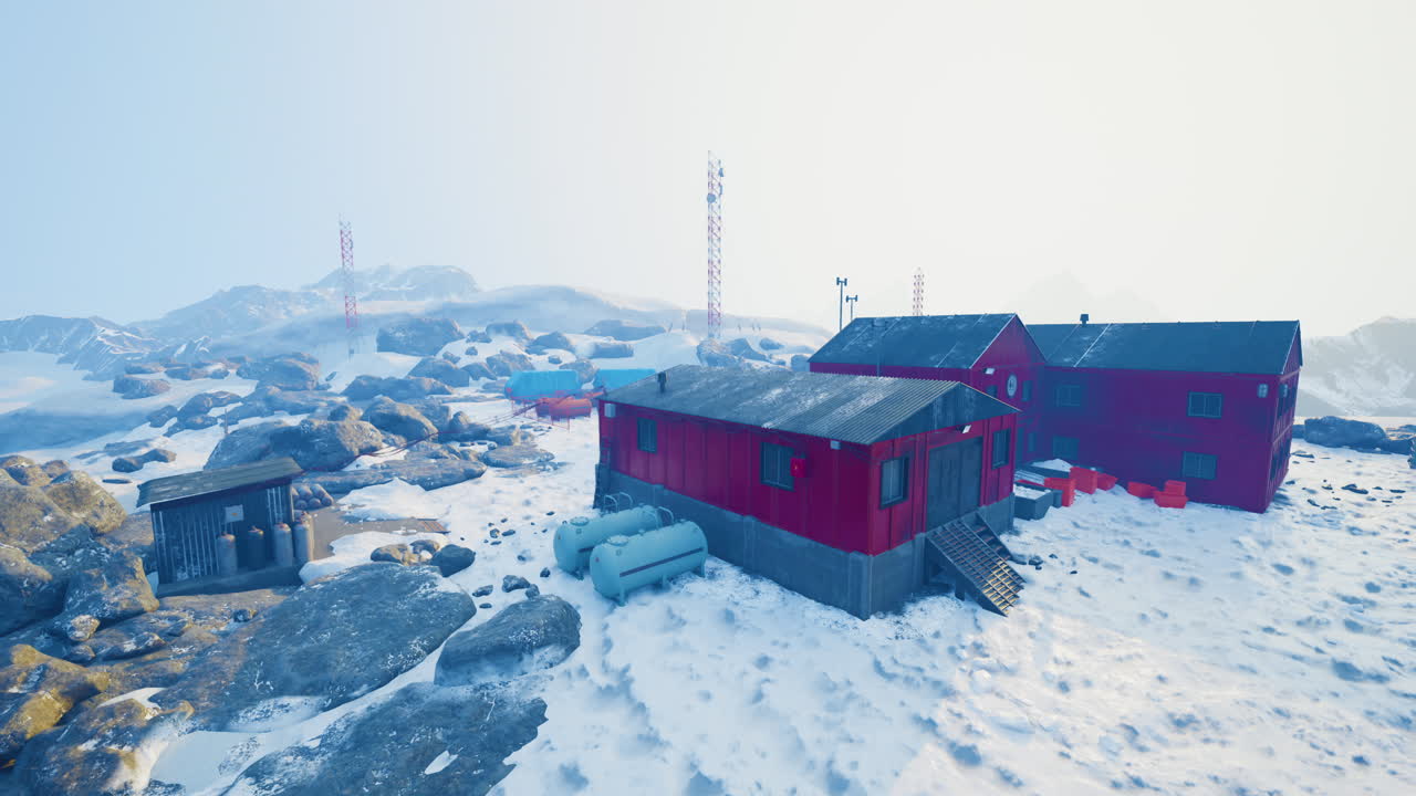 얼음으로 인 산에 있는 북극 연구소