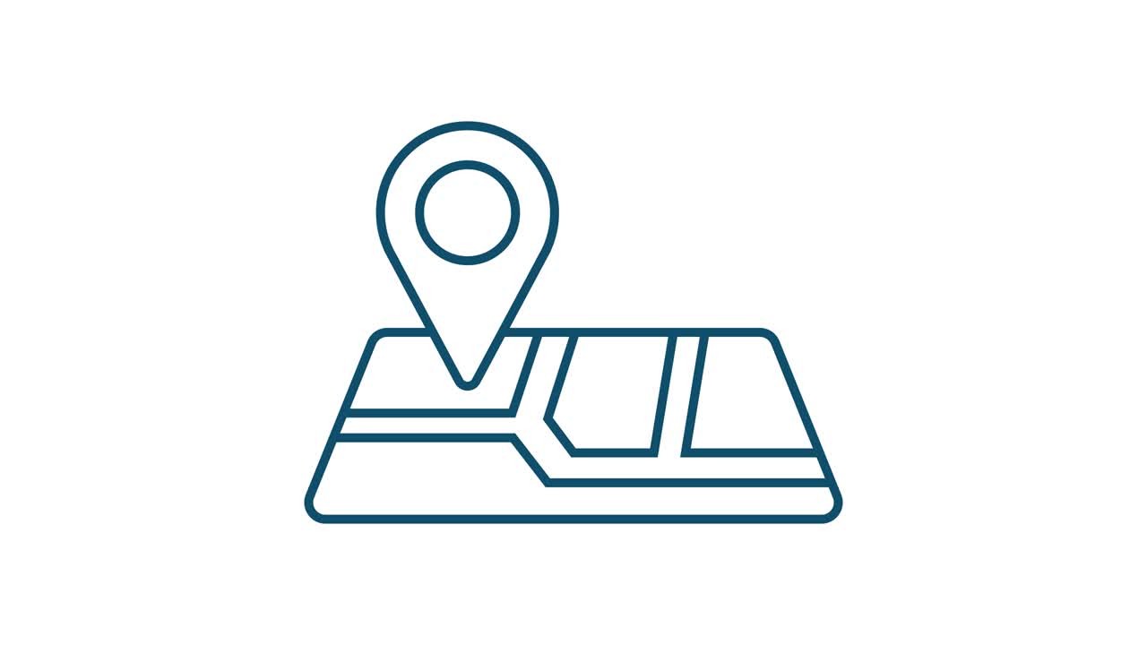 Navigation and Map line icons set. Motion graphics.