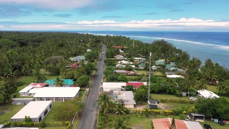 cook islands along the coast with the drone