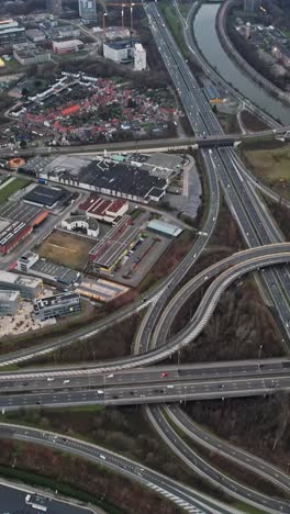 aerial view of a highway exit