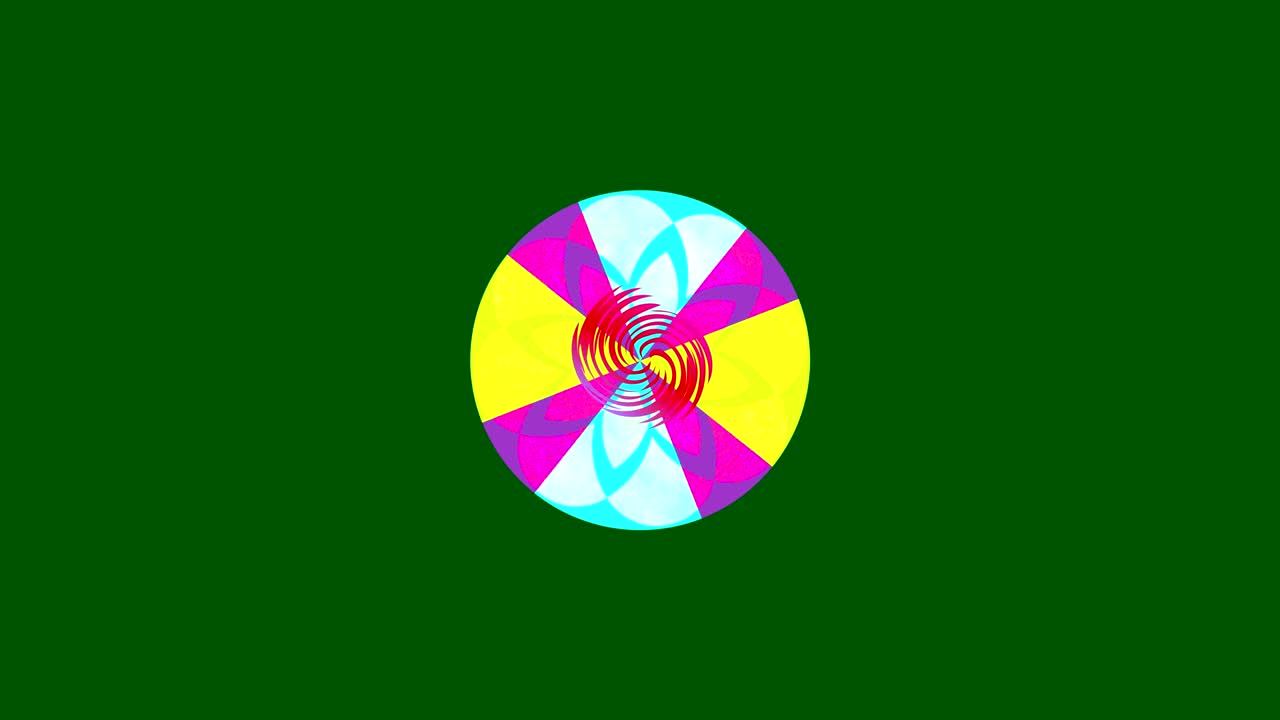 중앙에서 회전하는 그래픽 그림은 색을 바니다.