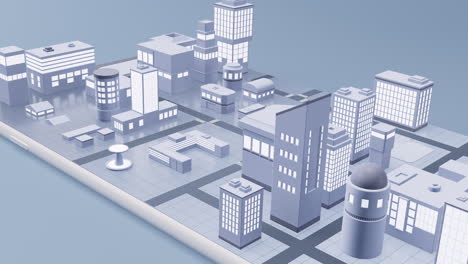 mobile phone with city buildings on the screen, 3d rendering.