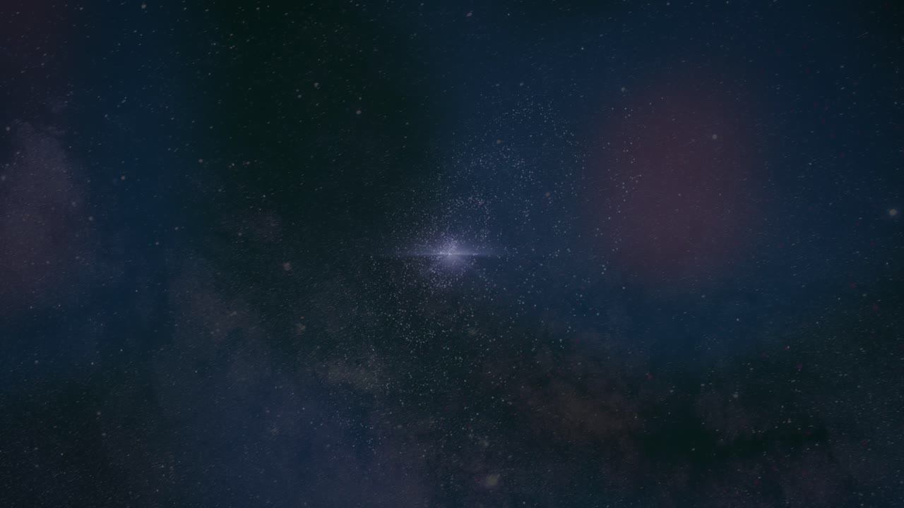 Distant galaxy in deep space, with stars and nebula, seamless loop 3D animation