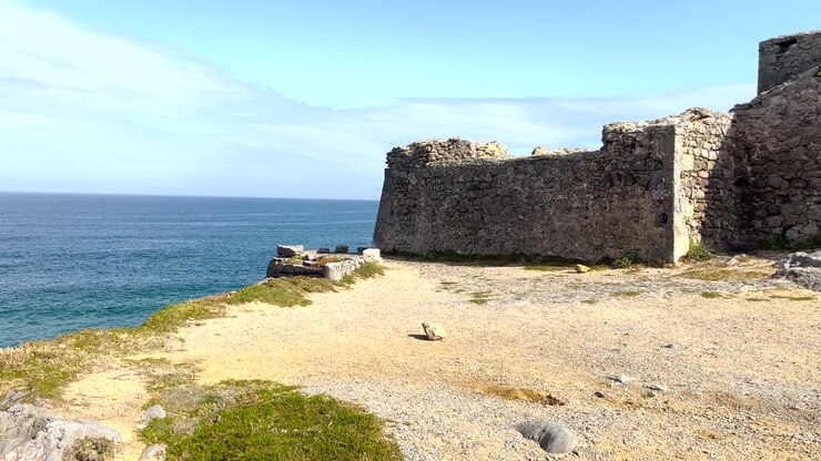 Ruined castle at Guincho Fort in Cascais