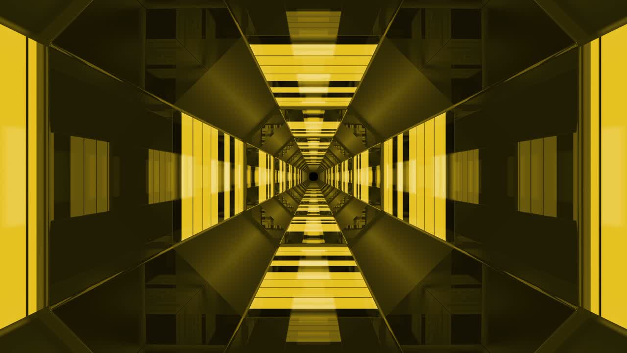 túnel de fondo abstracto con bucle amarillo futurista