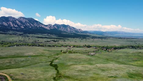 Drone view of the mountains in Boulder, Colorado