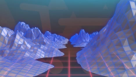 animation of moving mountains in digital space