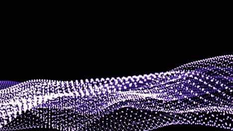 waves of white and purple particles dots seamless loop. 3d animation