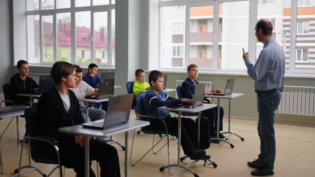 clase de computación de la escuela secundaria