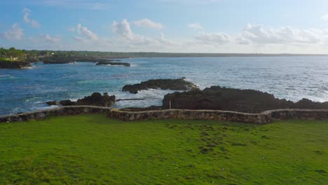 Caribbean-rocky-shoreline-at-Boca-de-Yuma,-Dominican-Republic