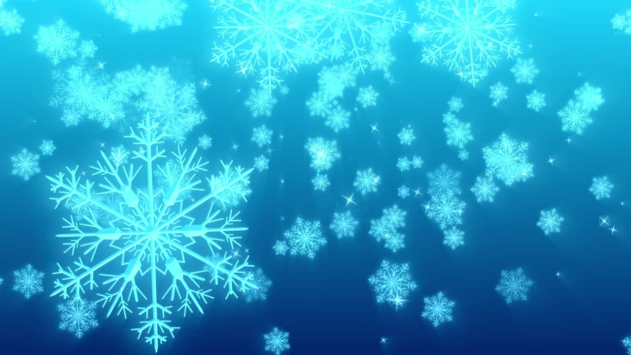 겨울에 눈의 파란 크리스탈 [루프]