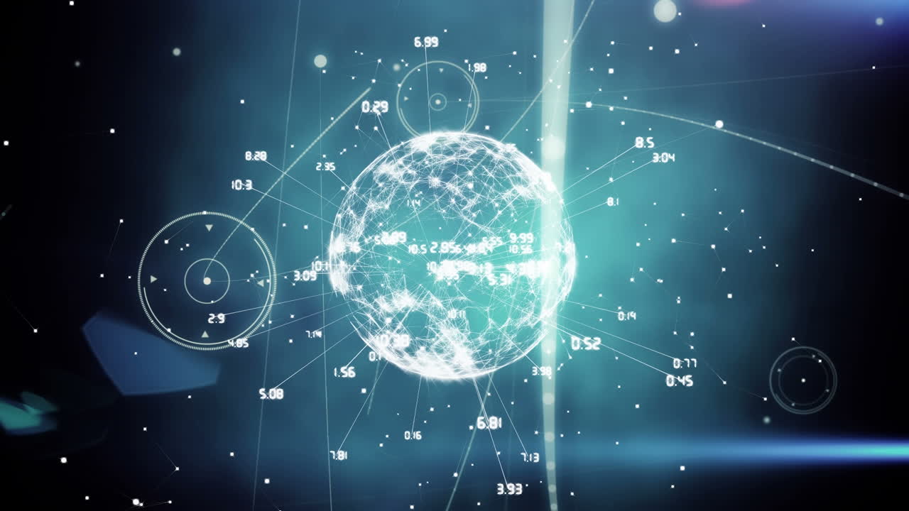 연결 및 데이터 처리의 네트워크를 통해 지구의 애니메이션