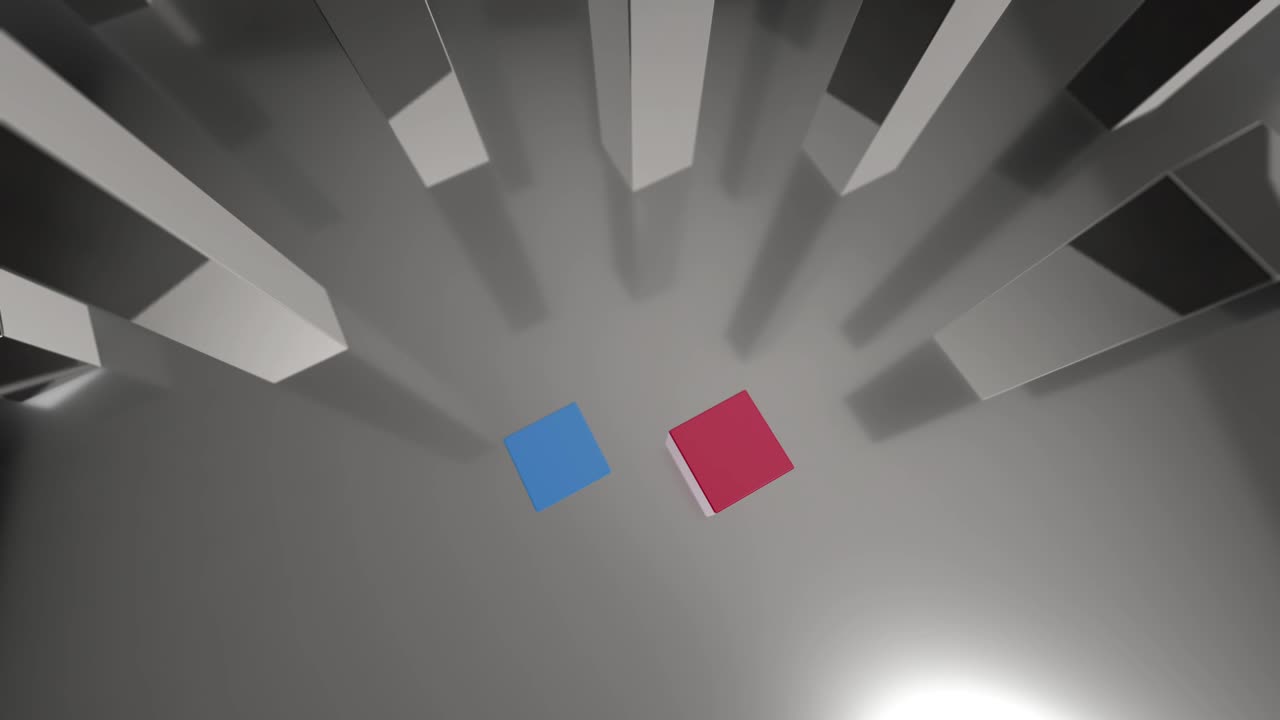 comparando el diagrama de barras azules y rojas 3d creciendo hasta el 3% y el 97%